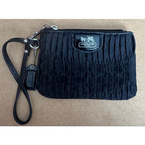 Women's Coach Black Ruched Wristlet One Size